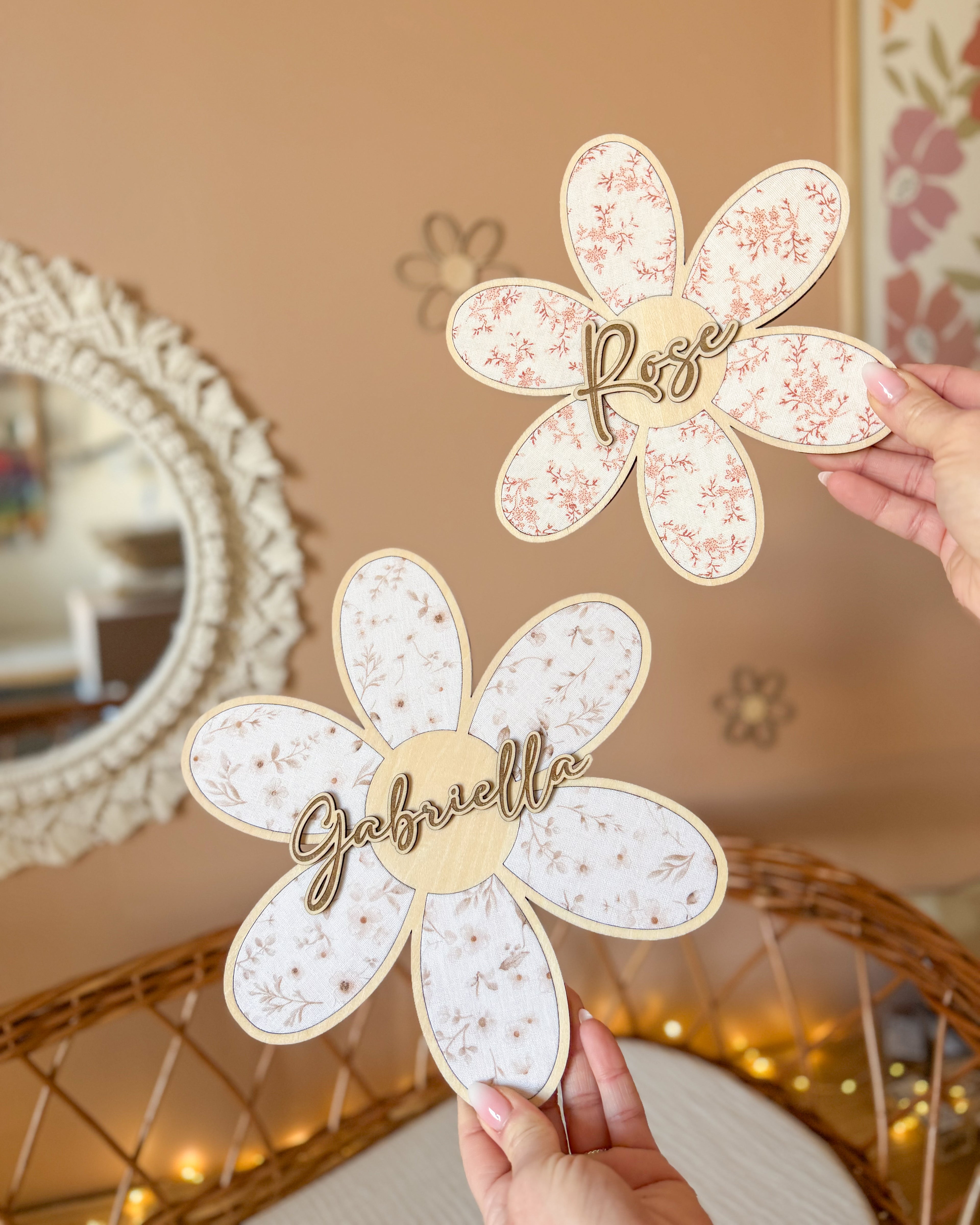 Fleur décoration en bois - à personnaliser