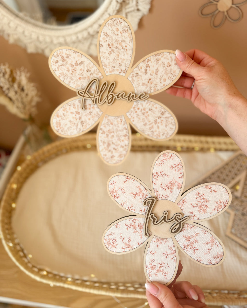 Fleur décoration en bois - à personnaliser