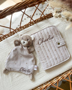 Coffret naissance personnalisé avec doudou et protège carnet