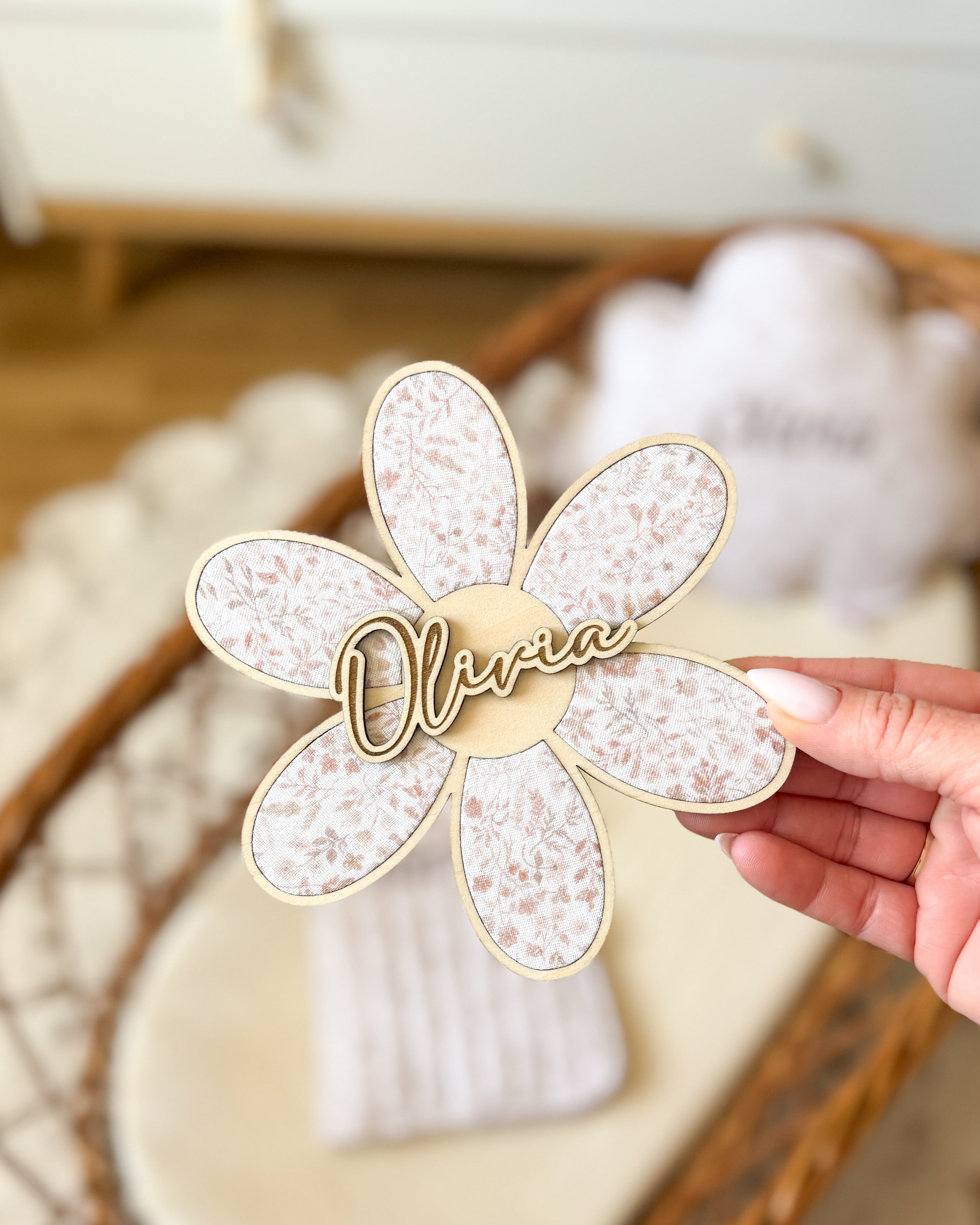 Fleur décoration en bois - à personnaliser