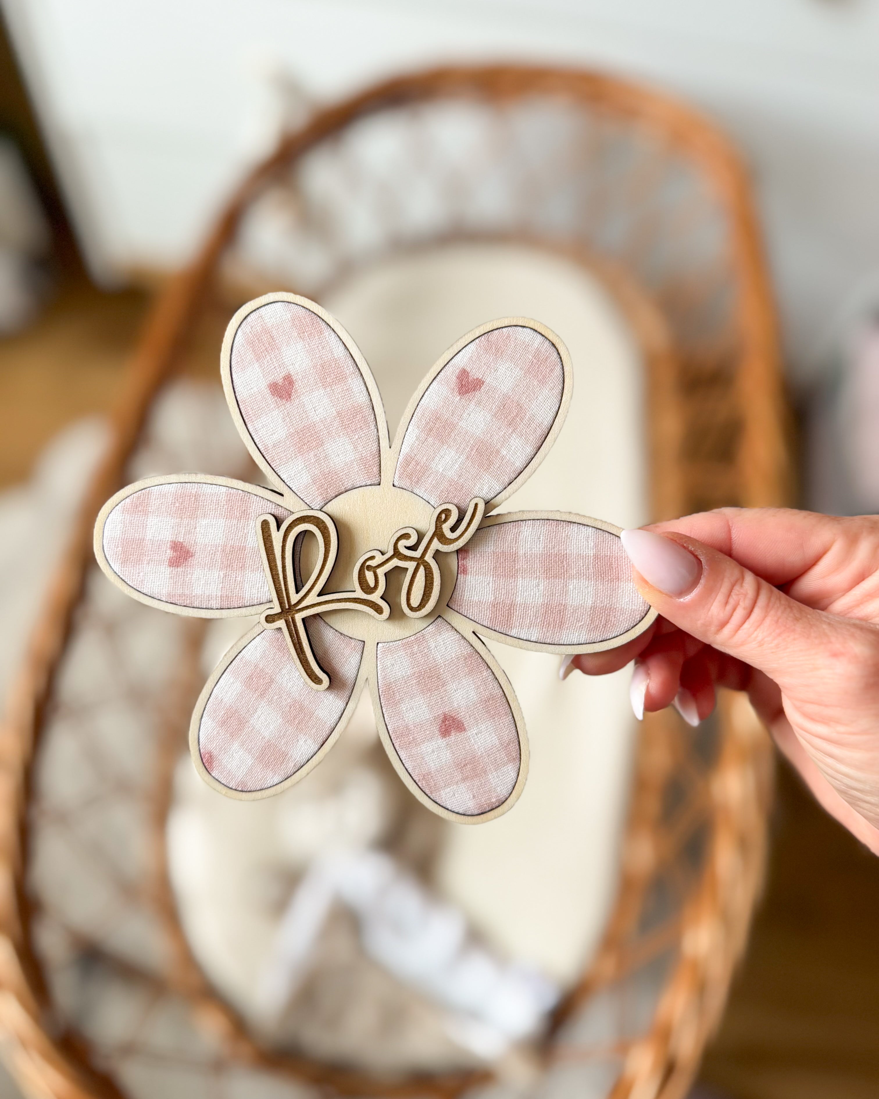 Fleur décoration en bois - à personnaliser
