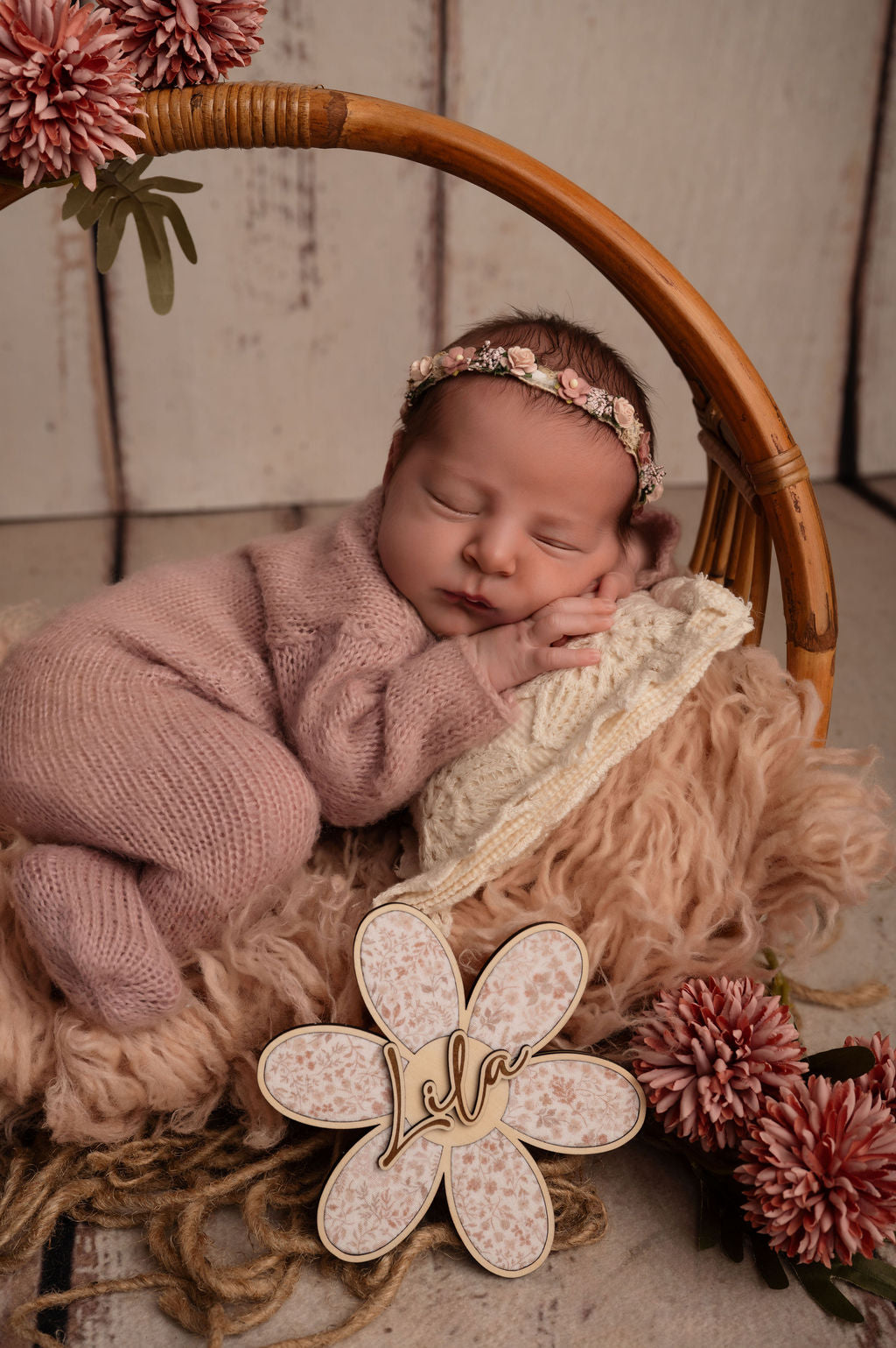 Fleur décoration en bois - à personnaliser