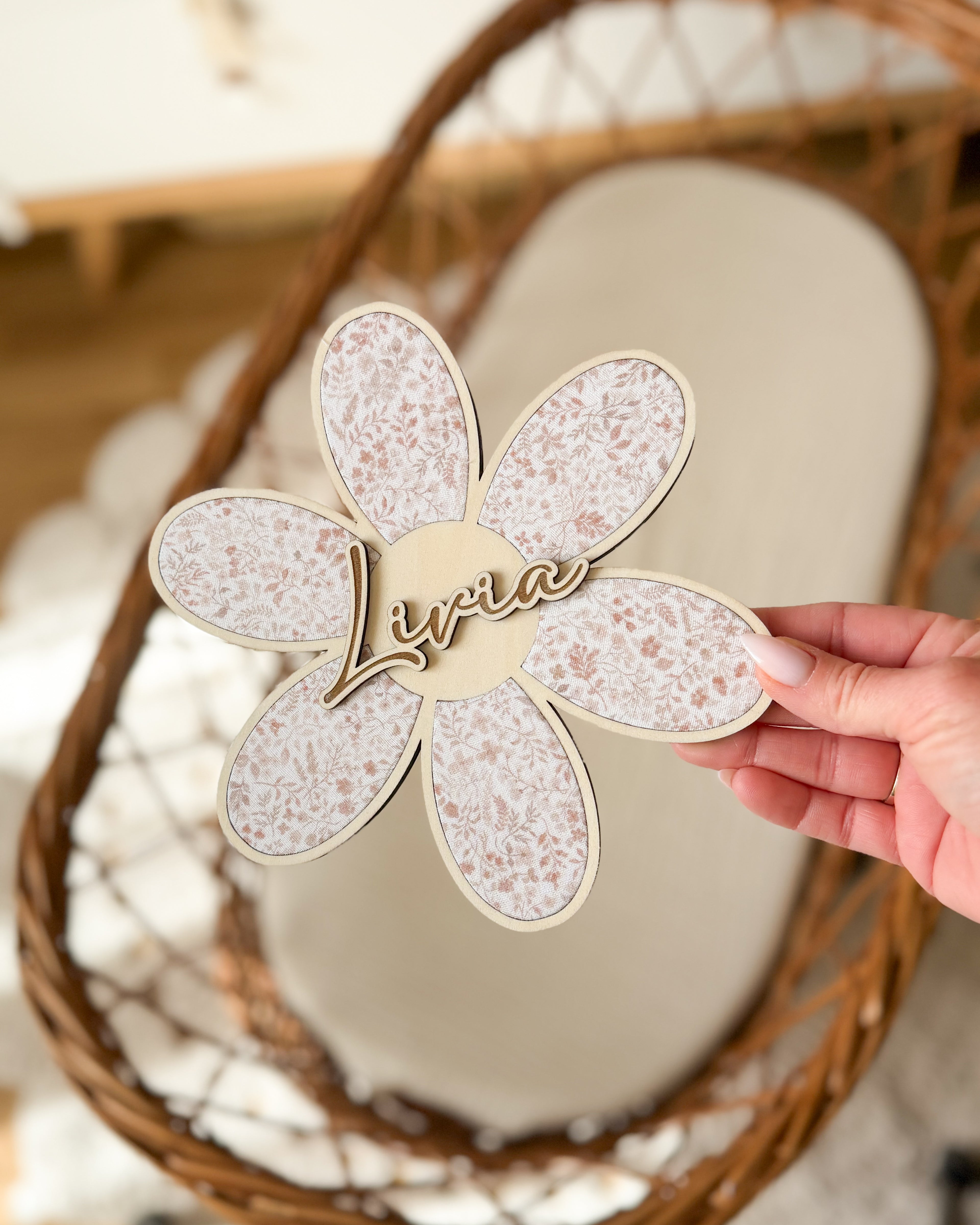 Fleur décoration en bois - à personnaliser