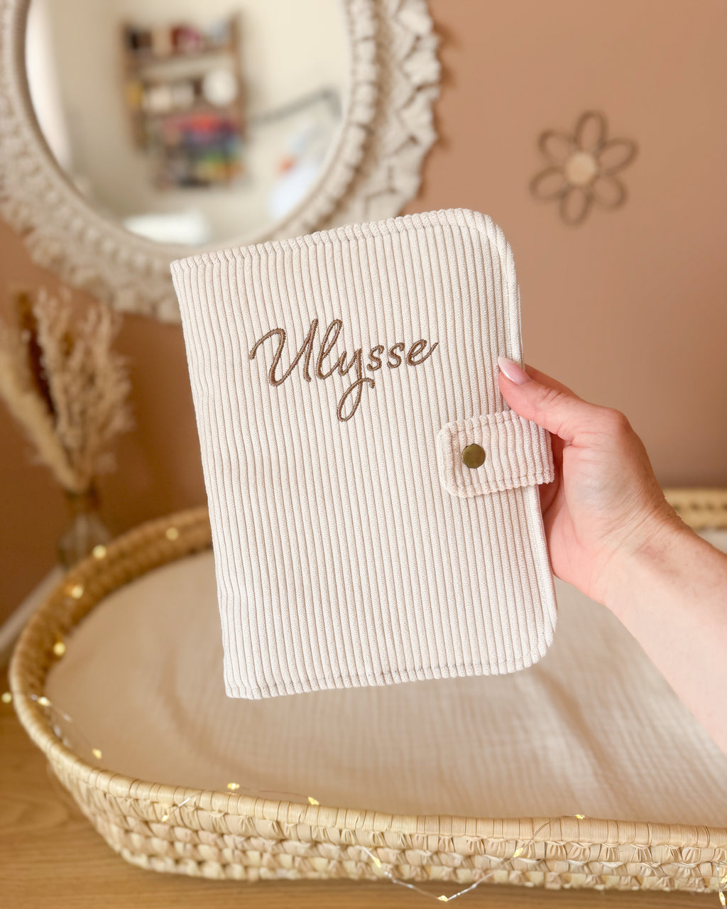 Protège Carnet de santé Velours à personnaliser