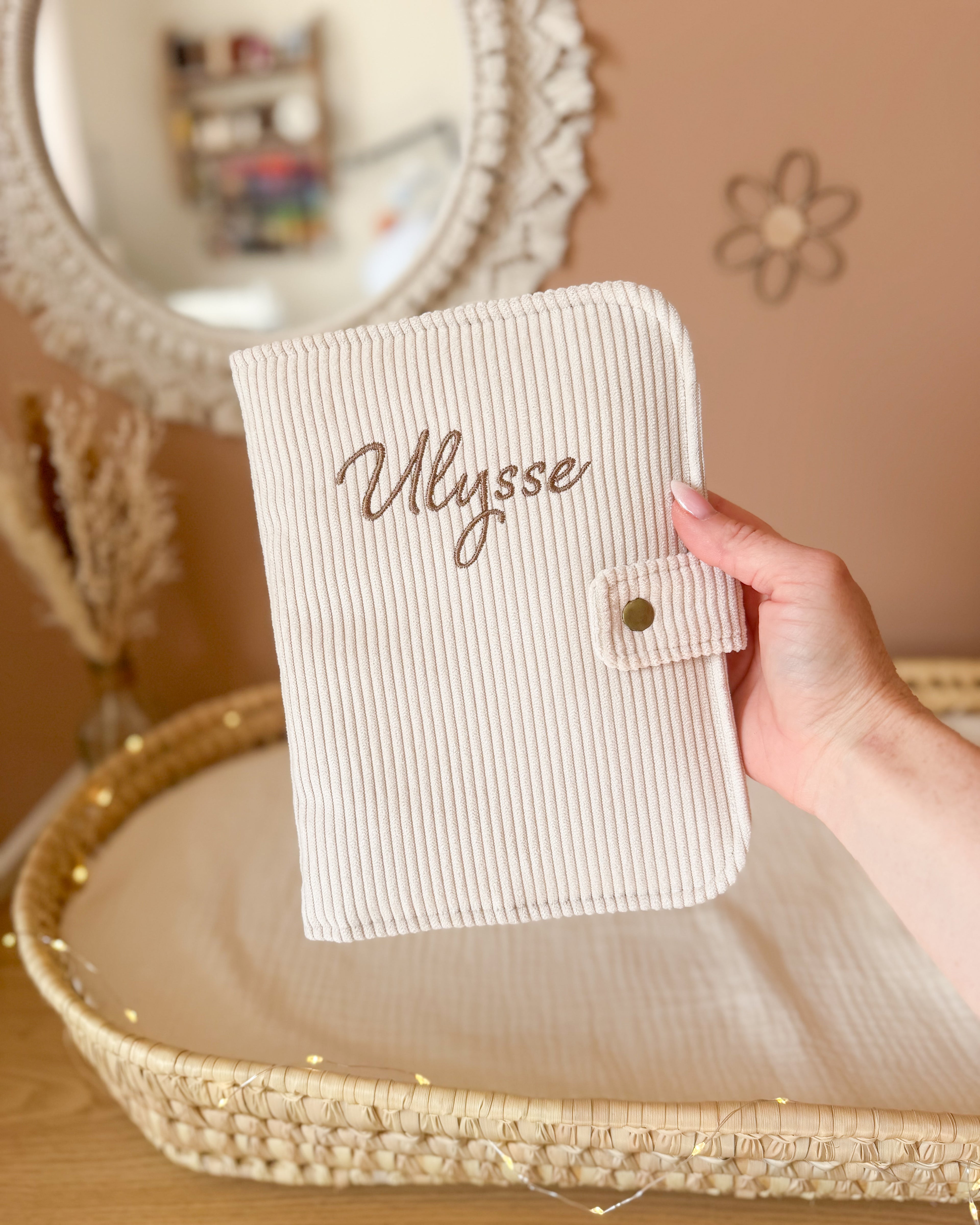 Protège Carnet de santé Velours à personnaliser